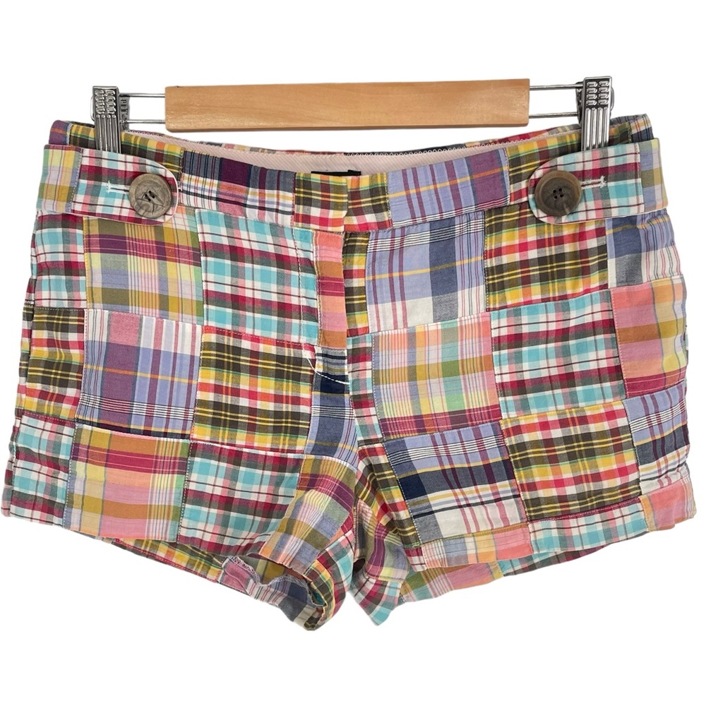 J.Crew Patchwork Madras 100% Cotton Shorts Women’s 0